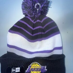 BUNDLE DEAL New Era Lakers Beanie with Pom-Pom, PLUS Hoodie BOTH WITH TAGS